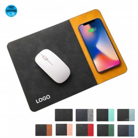 Customized Vegan Leather Wireless Charging Mouse Pad 15W