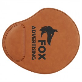 Logo Branded Saddle Brown/Black Leatherette Mouse Pad