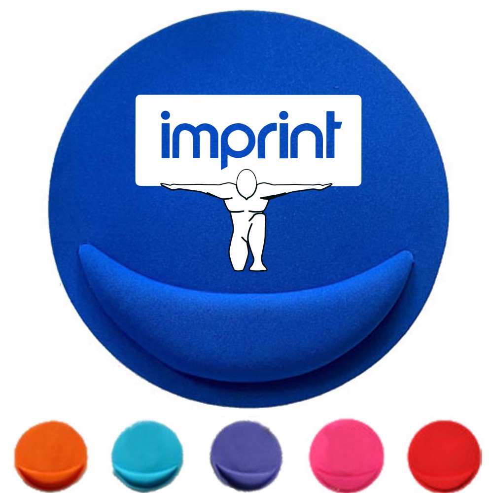 Logo Branded Round EVA Mouse Pad with Wrist Rest