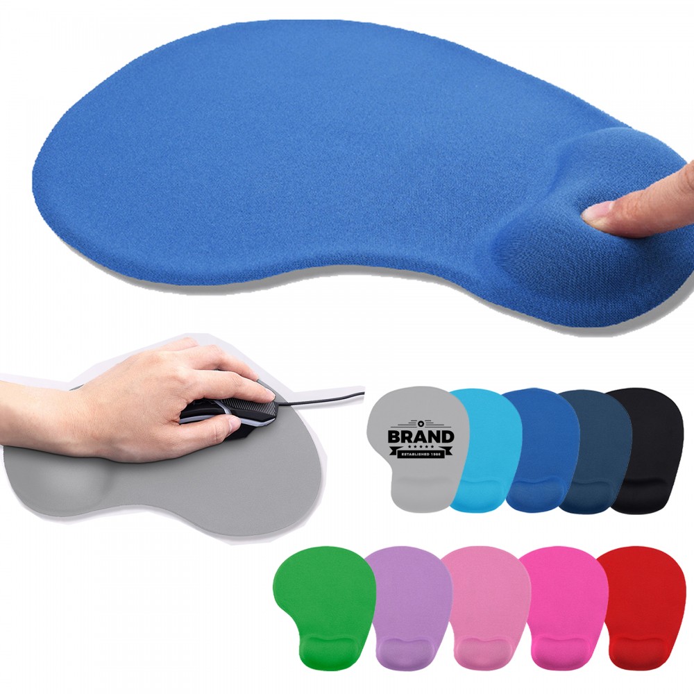 Ergonomic Mouse Pad With Gel Wrist Support with Logo