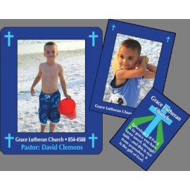 Rectangle Picture Frame Magnet w/ 2 Center Removable Frames Custom Imprinted