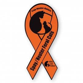 Promotional 3.5" X 8" Awareness Ribbon Shape Vehicle Magnet - No Cutout