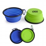Custom Large Collapsible Silicone Pet Bowl w/Carabiner