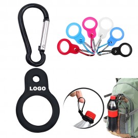 Promotional 1'' Detachable Silicone Portable Hydrate Bottle Holder Carabiner