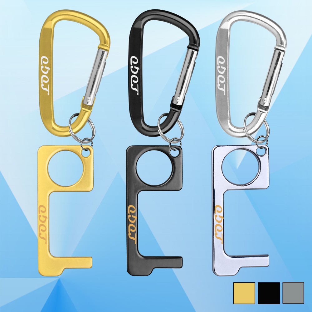 Personalized PPE Door Opener Closer No-Touch w/ Carabiner