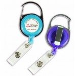 Customized Transparent Retractable Carabiner Badge Reel w/ Belt Clip