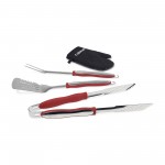 Personalized Cuisinart Outdoors 4-Piece Grill Tool Set - Red