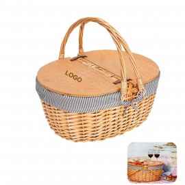 Logo Branded Willow Picnic Basket (direct import)