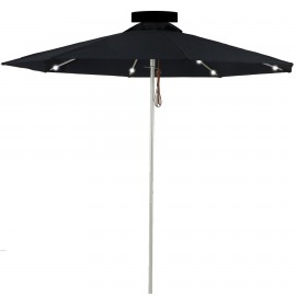 Logo Branded US Made 7 1/2' Solar Powered LED Illuminated Heavy Duty Commercial 8 Panel Market Umbrella