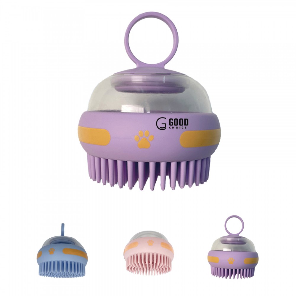 Logo Branded Short Hair Silicone Pet Brush