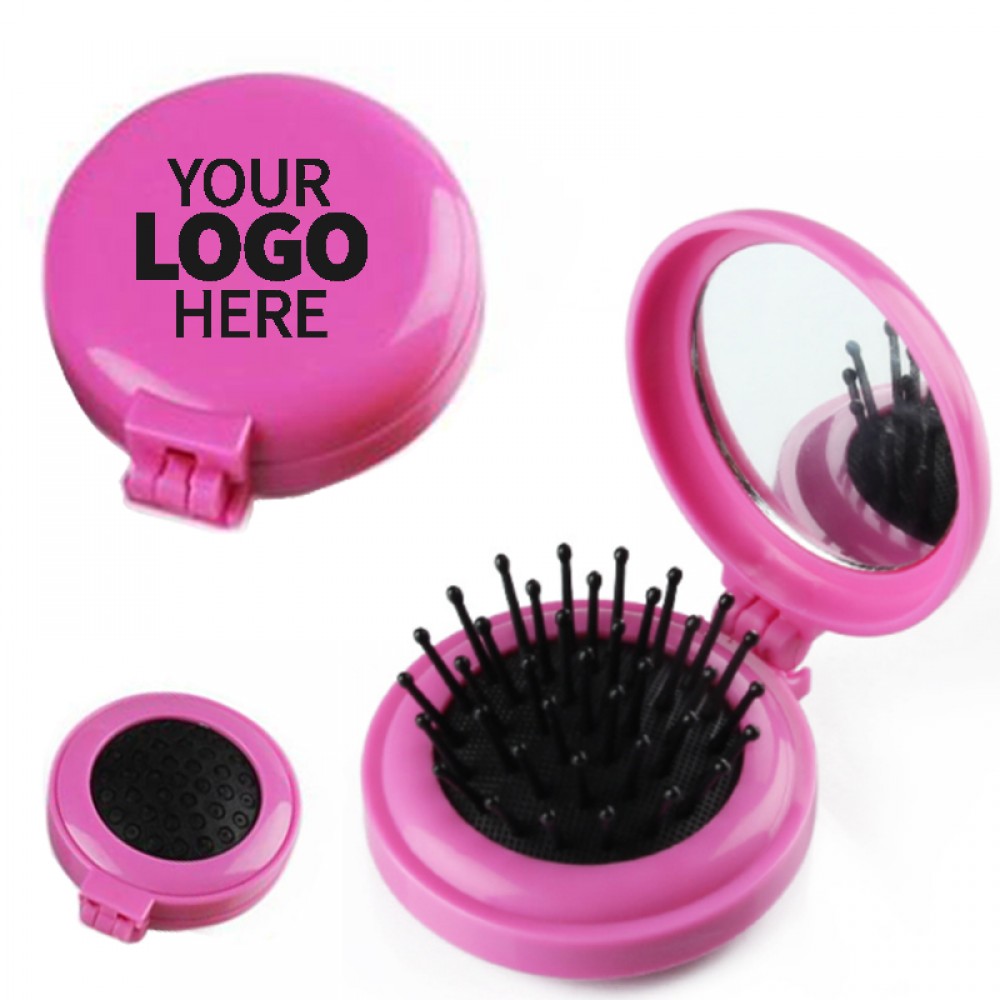 Logo Branded Brush & Mirror Compact