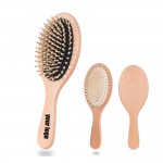 Custom Imprinted Oval Wooden Paddle Hair Brush Comb
