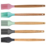 Custom Printed Silicone Kitchen Brush with Wooden Handle, Optional Cooking Utensil Set
