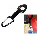 Logo Branded Black Aluminum Carabiners With 6mm Thick Water Bottle Holder Attachment