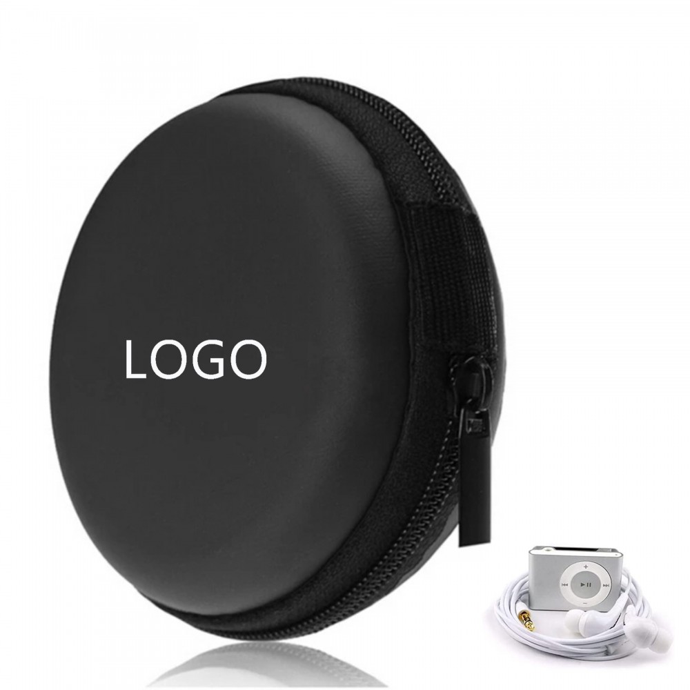 Logo Branded Round Earbud Storage Case