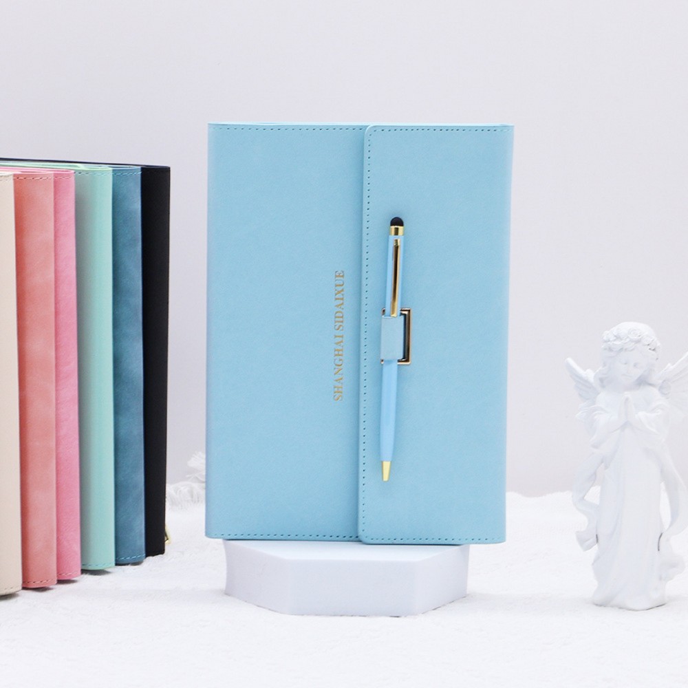 Tri-Fold Macaron A5 Journal w/Metal Ballpoint Pen Set with Logo