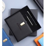 A5 PU Leather Rings Binder Notebook Gift Set Executive Journal Business Gift Box with Pen with Logo