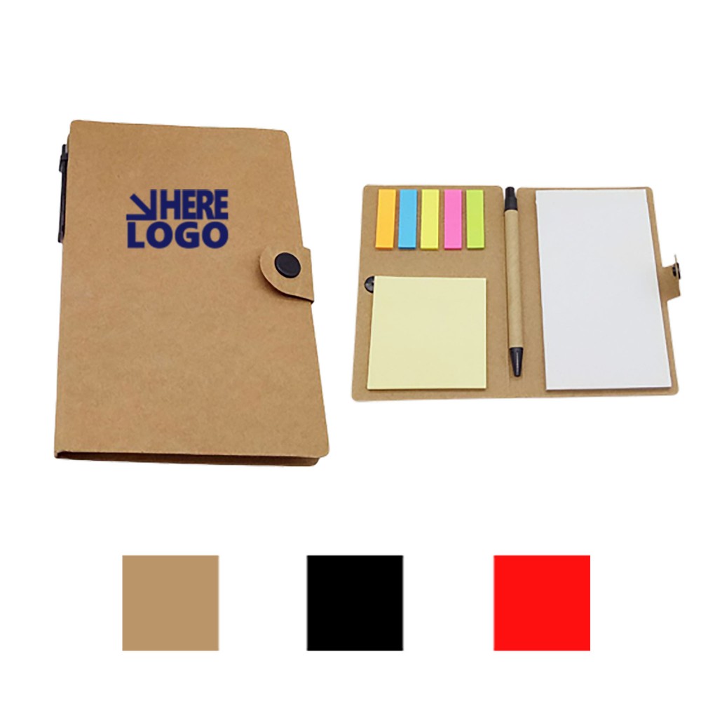 Logo Branded Sticky Notes Flag Set With Pen