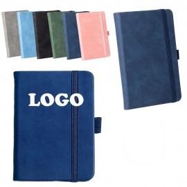 A6 Hardcover Pocket Notebook with Pen Holder with Logo