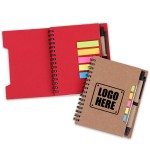 Spiral Notebook with Stick Flag and Pen with Logo