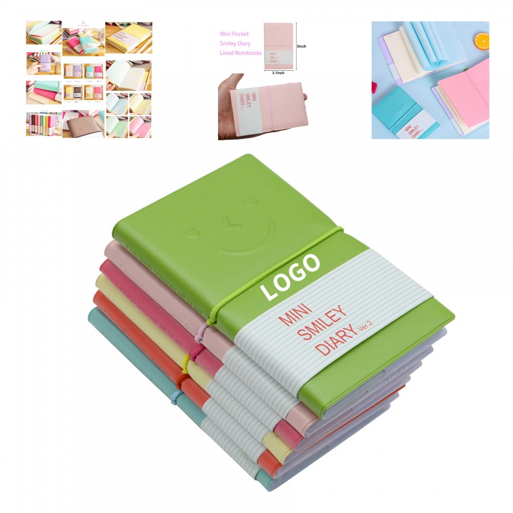 Logo Branded 3 x 5 Inch Pu Leather Case Pocket Notebook Set