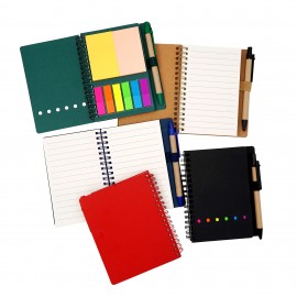 Promotional Spiral Notebook With A Pen Sticky Notepad