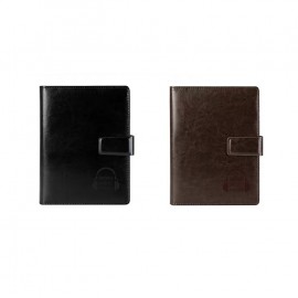 Promotional A5 Leather Padfolio Notebook with Magnetic Clip