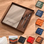 A5 Lined Leatherette Bound Journal Gift Set Writing Notebook Executive Notebook Gift Box with Logo