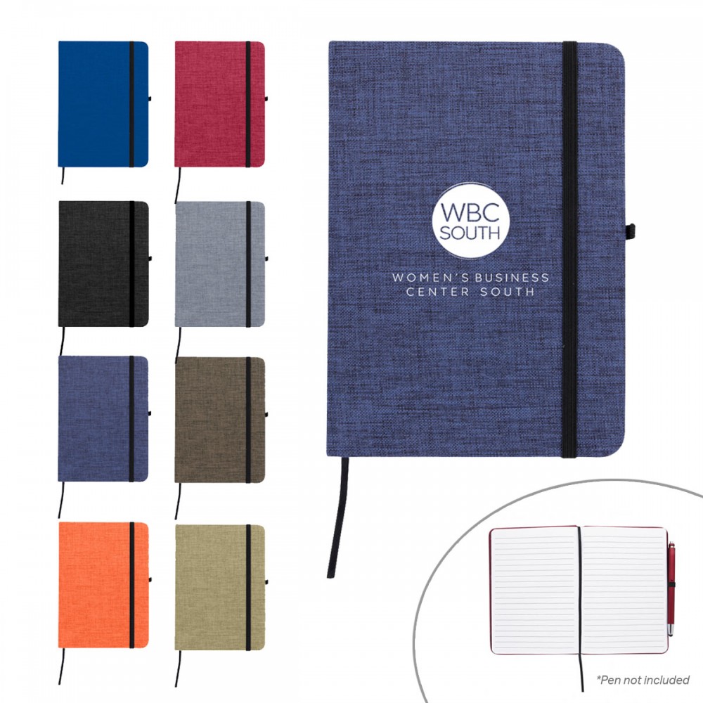 RPET Heathered Journal with pen loop with Logo