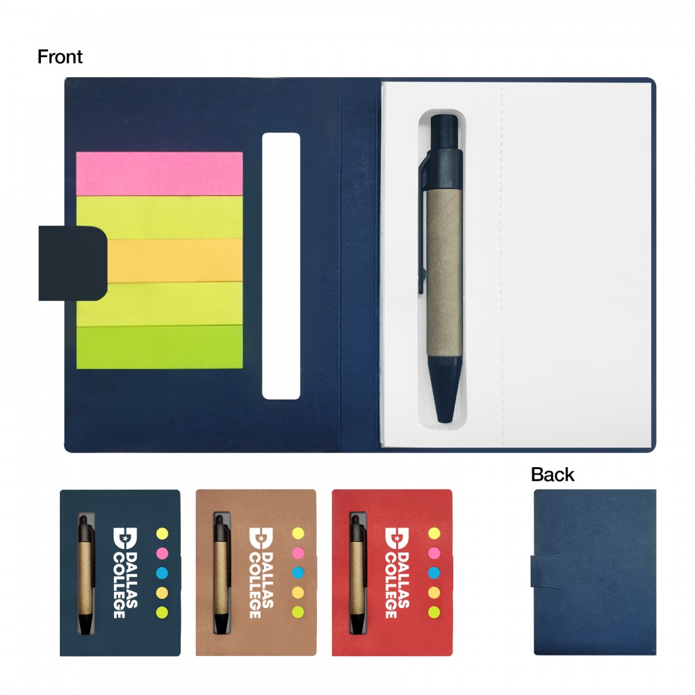 Removable Paper Notebook with Sticky Flags with Logo