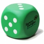 Custom Imprinted Green Dice Stress Reliever