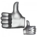 Silver Thumbs Up Stress Reliever Logo Branded