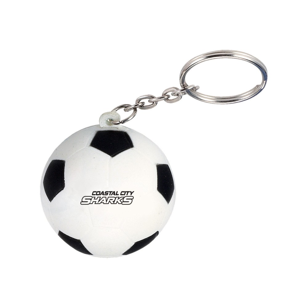 Prime Line Soccer Ball Shape Stress Ball Keychain with Logo