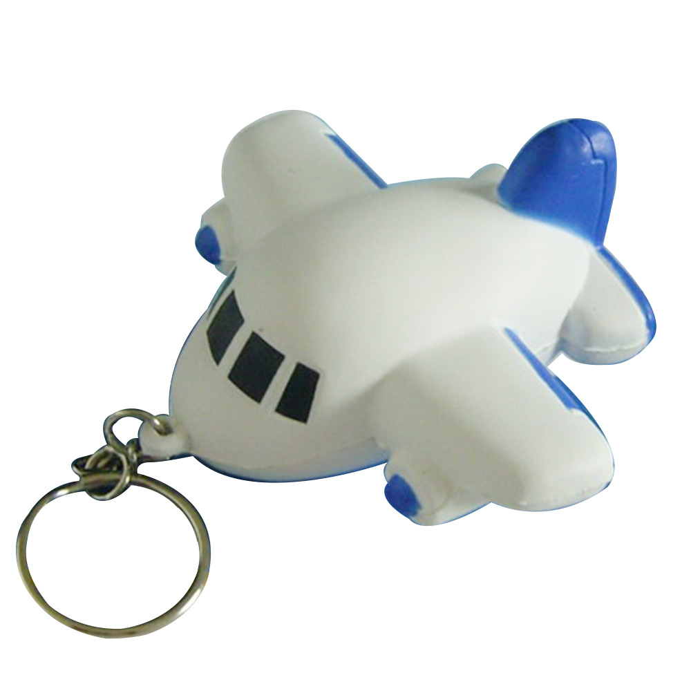 Custom Airplane Shape Stress Ball Keychain