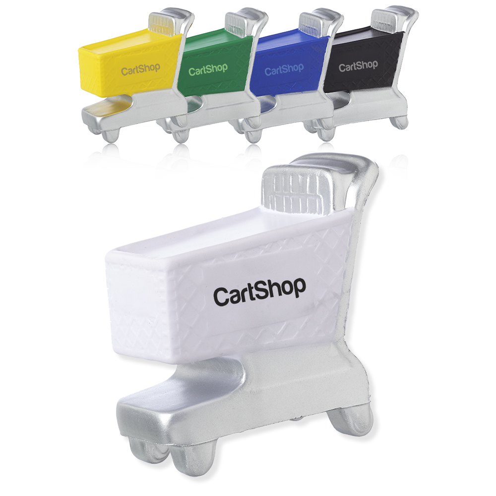 Logo Branded Super Market Cart Shaped Stress Balls