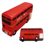 Red Double Decker Bus Stress Reliever - Silver Detail Logo Branded