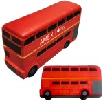 Custom Imprinted Red Double Decker Bus Stress Reliever - Gray Detail