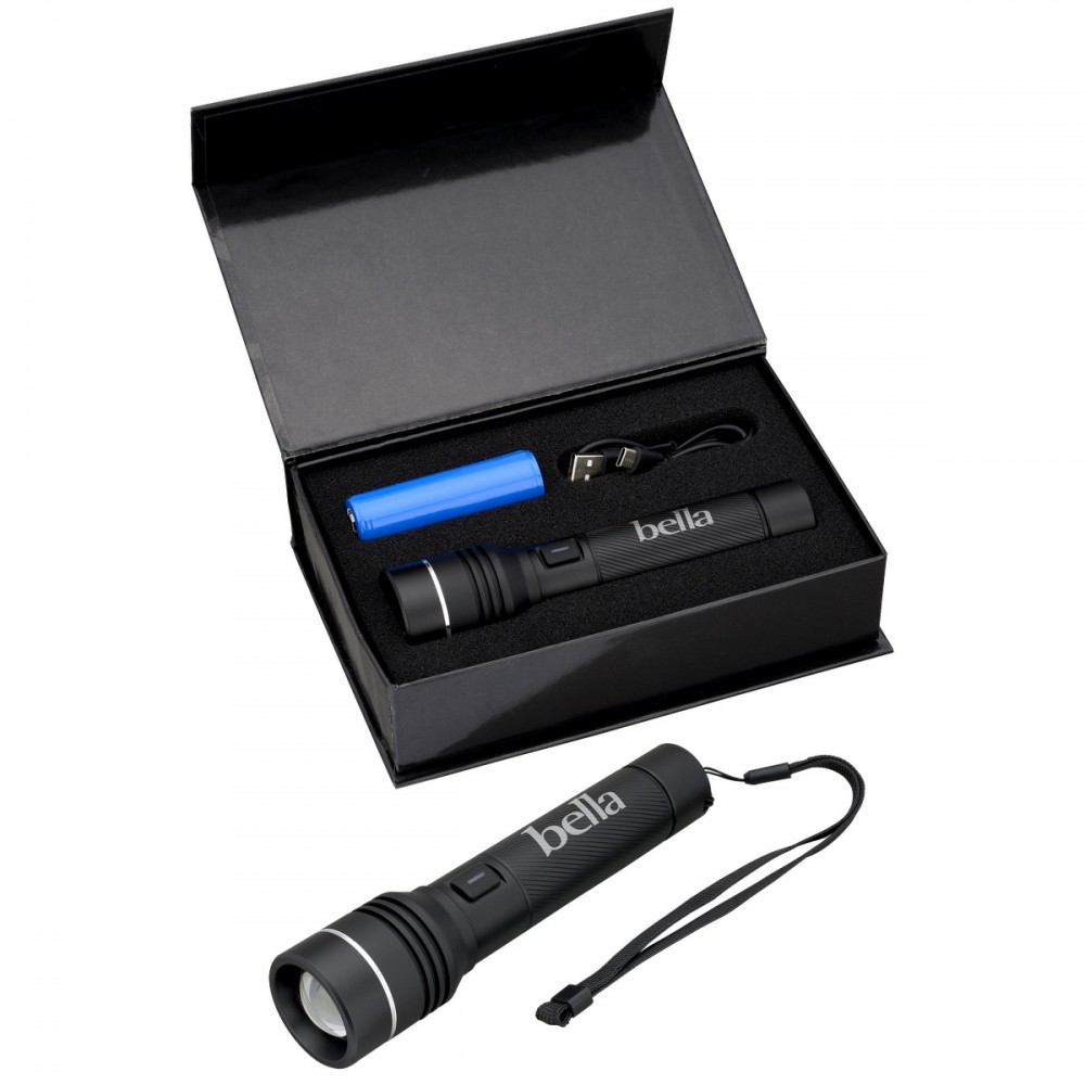 Rechargeable 15W White Laser LED Flashlight with Logo