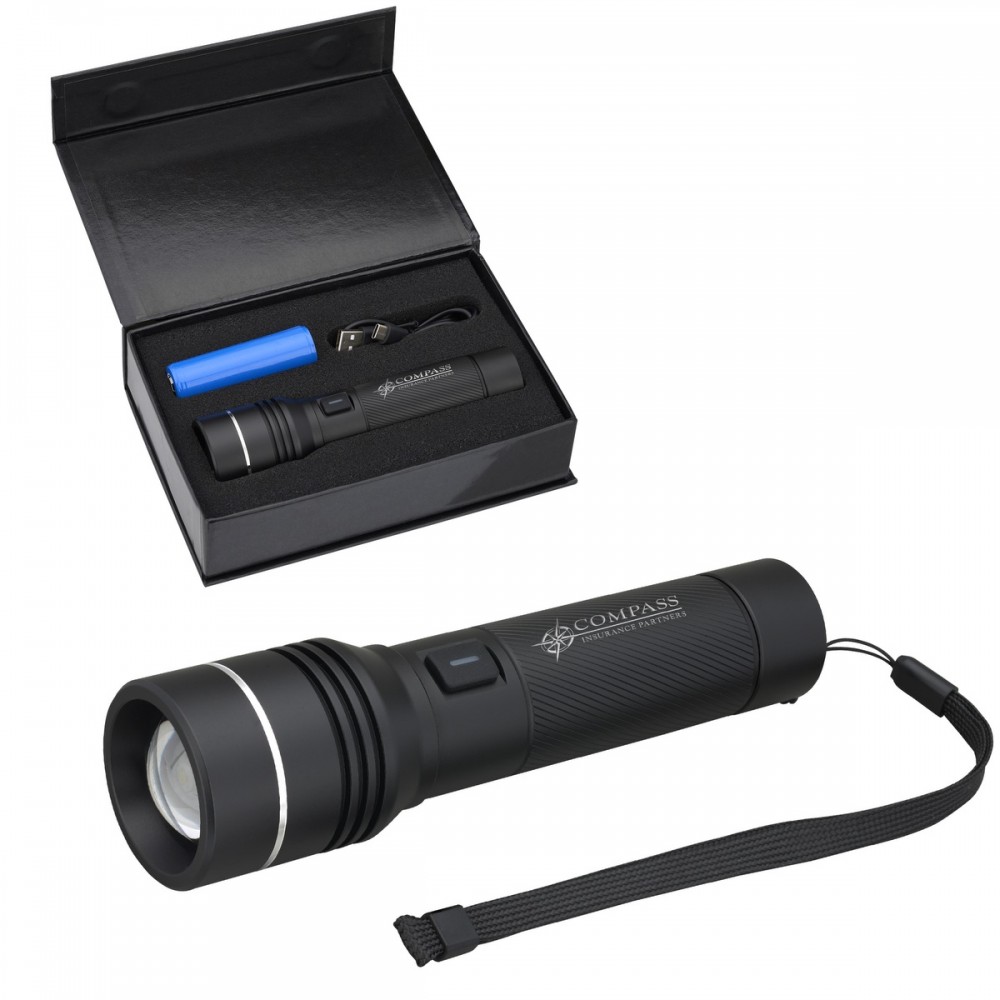 Rechargeable 20W White Laser LED Flashlight with Logo