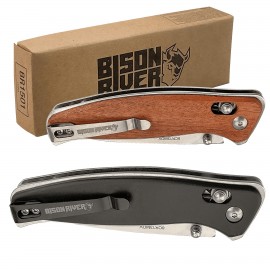 Logo Branded 4.5" Button Lock Folding Knife