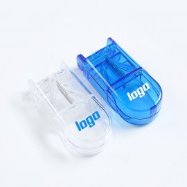 2-in-1 Pill Box W/ Tablet Cutter Pill Splitter with Logo