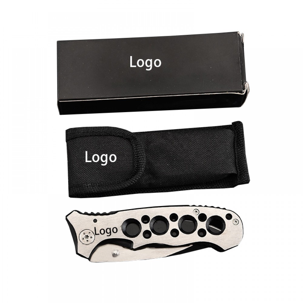 Stainless Steel Folding Pocket Knife with Logo