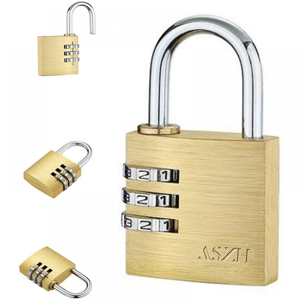 Solid Brass Combination Lock with Logo