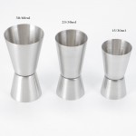 1.7 Oz., 1 Oz. Stainless Steel Double Head Jigger with Logo