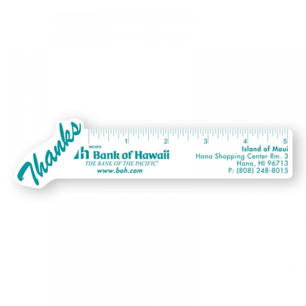 Logo Branded Thank You Polystyrene Ruler (1 3/4"x7")