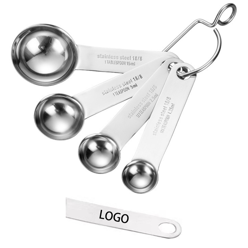 Logo Branded Stainless Steel Measuring Spoon Set