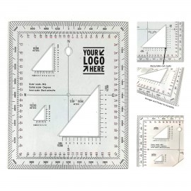 Customized 5 x 5 Inches Portable Military Scale and Protractor