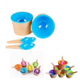 Plastic Ice Cream Bowl With Spoon with Logo