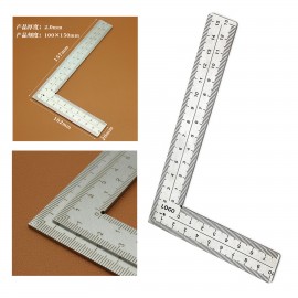 4 inch by 6 inch Stainless Steel L Shaped Ruler with Logo