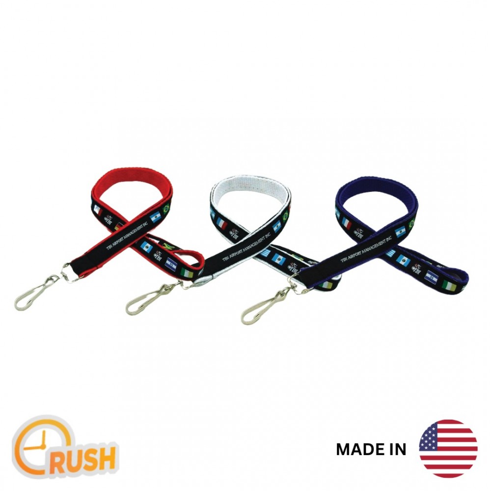 Logo Branded Woven Lanyard - Made in America